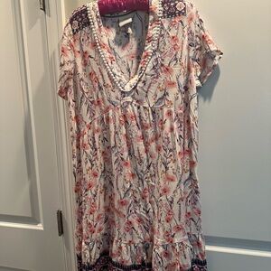 Knox Rose Floral Mini Dress - Pink and White